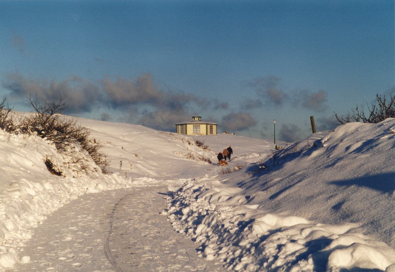 verschneiter Dünenweg